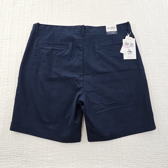 NEW Penguin by Munsingwear Shorts Men's 38 Navy Blue Slim Fit NWT 8" Inseam - Picture 2 of 13